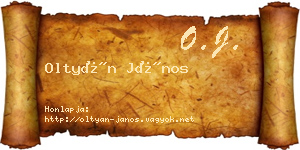 Oltyán János névjegykártya